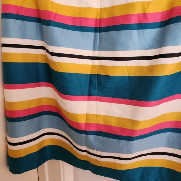 Ann Taylor‎ Loft Women's Striped Pencil Mini Skirt Pink Blue Gold Black White 6 - Picture 10 of 10